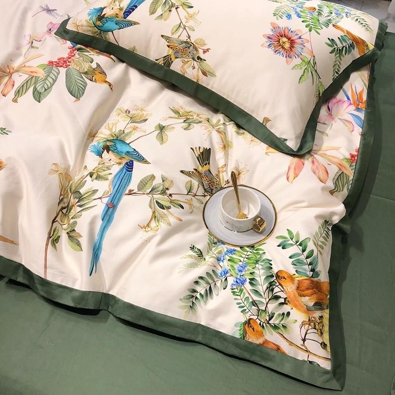 Botanical Birds Print Duvet Covers 600TC