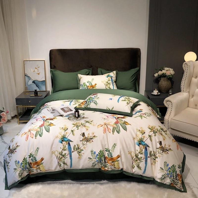 Botanical Birds Print Duvet Covers 600TC