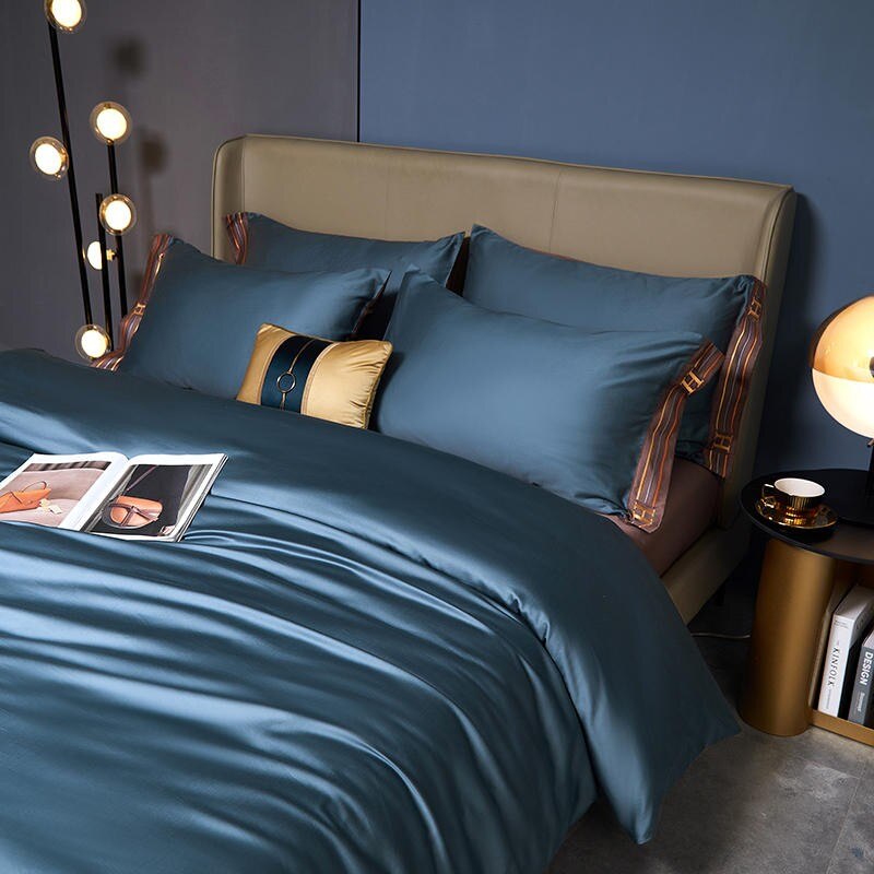 Embroidered Duvet Cover Set | 1Bedsheet |1Duvet Cover | 2Pillowcases|