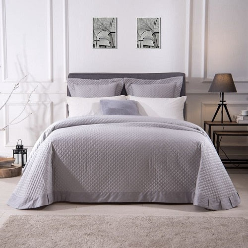 Diamond Pattern Egyptian Cotton Bedspread