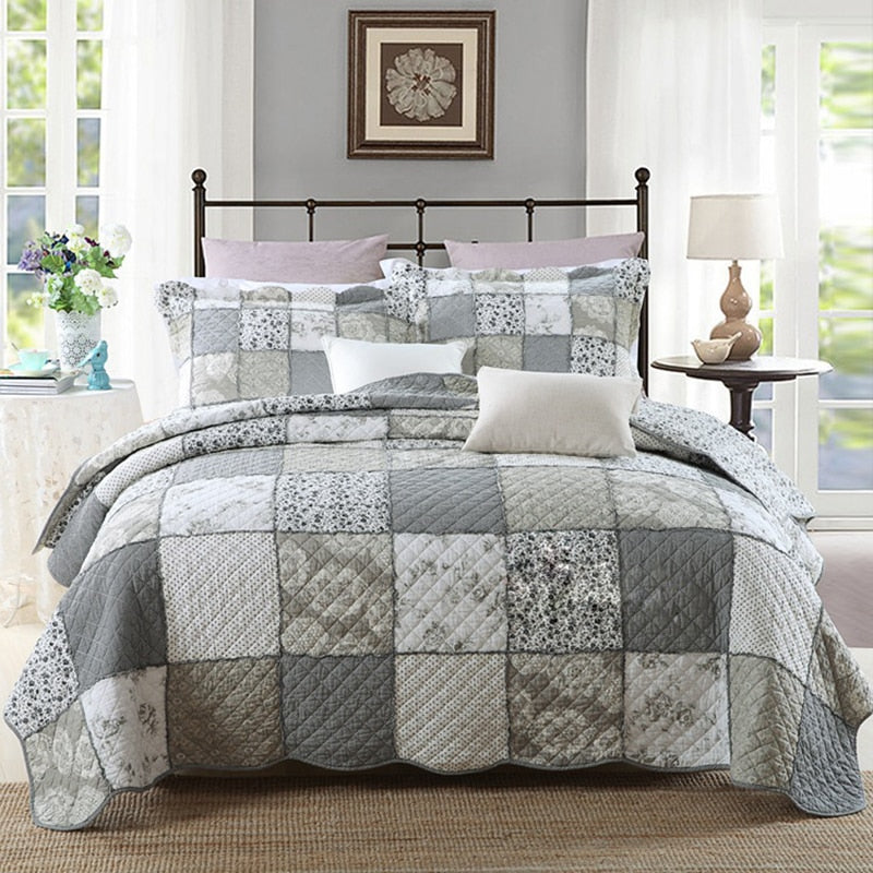 Korean Floral Quilted Bedspreads