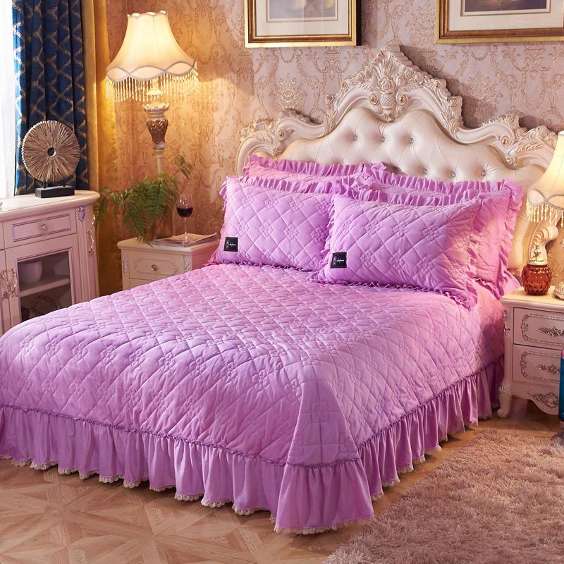 Soft Warm Fleece Quilted Thick Bedspread
