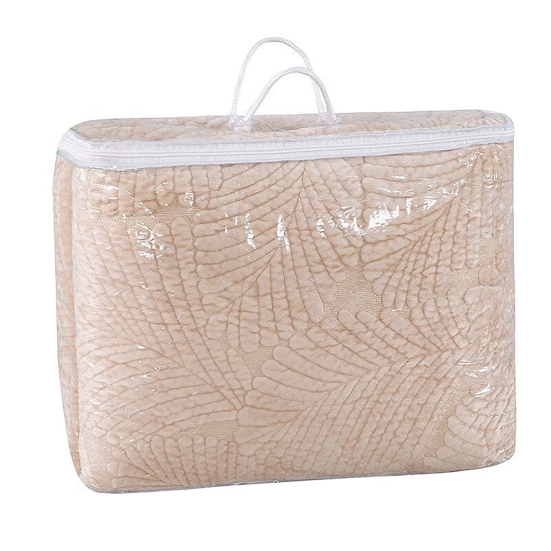 Fleece Stitch Leaves Chic Bedspread