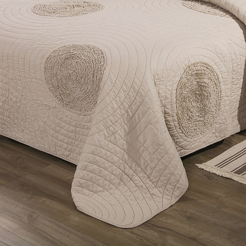 Handmade Applique Floral Chic Quilted Bedspread
