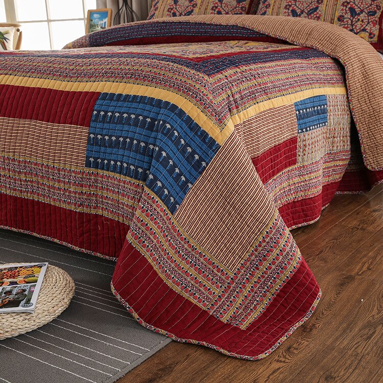 Country Style Handmade Patchwork Bedspread