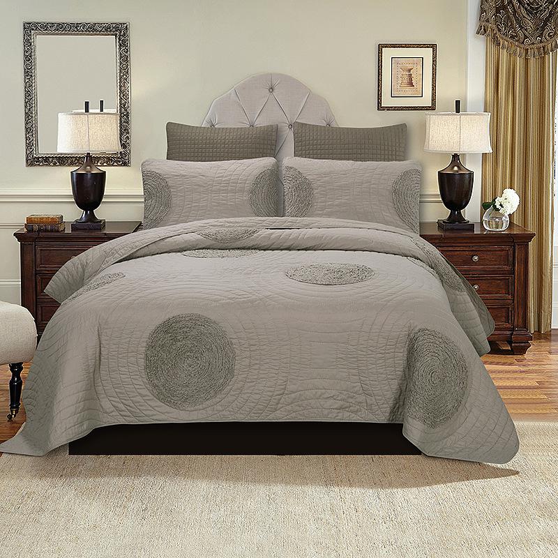 Handmade Applique Floral Chic Quilted Bedspread
