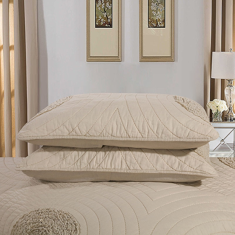 Handmade Applique Floral Chic Quilted Bedspread