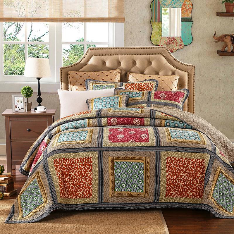 Reversible Handmade Patchwork Chic Bedspread