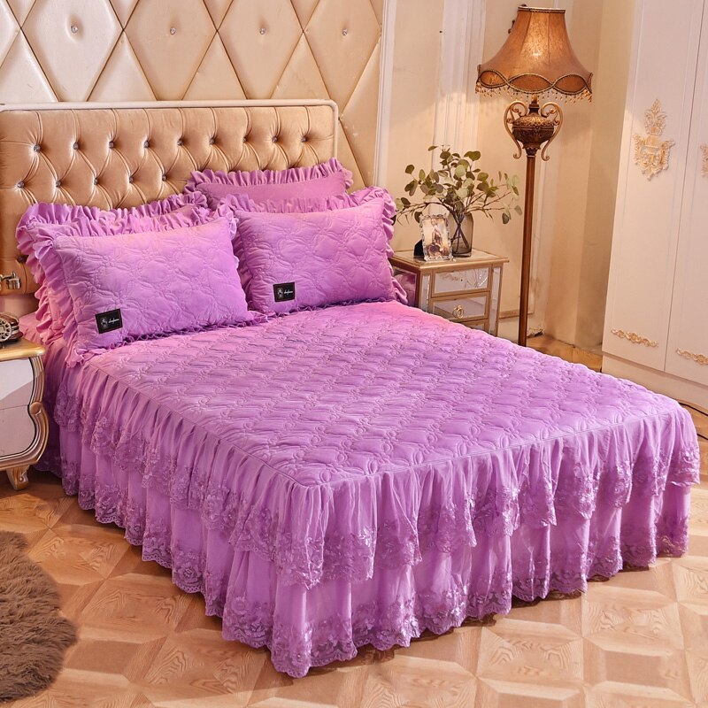 Princess Fleece Quilted Lace Bedspread