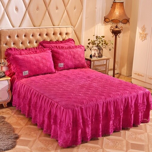 Princess Fleece Quilted Lace Bedspread