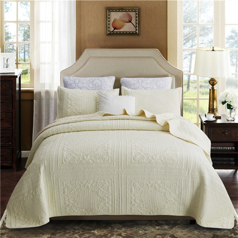 Floral Quilted Reversible Bedspread