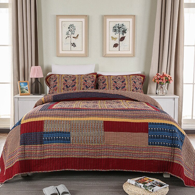 Country Style Handmade Patchwork Bedspread