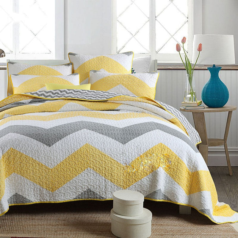 Striped Patchwork Summer Bedspread
