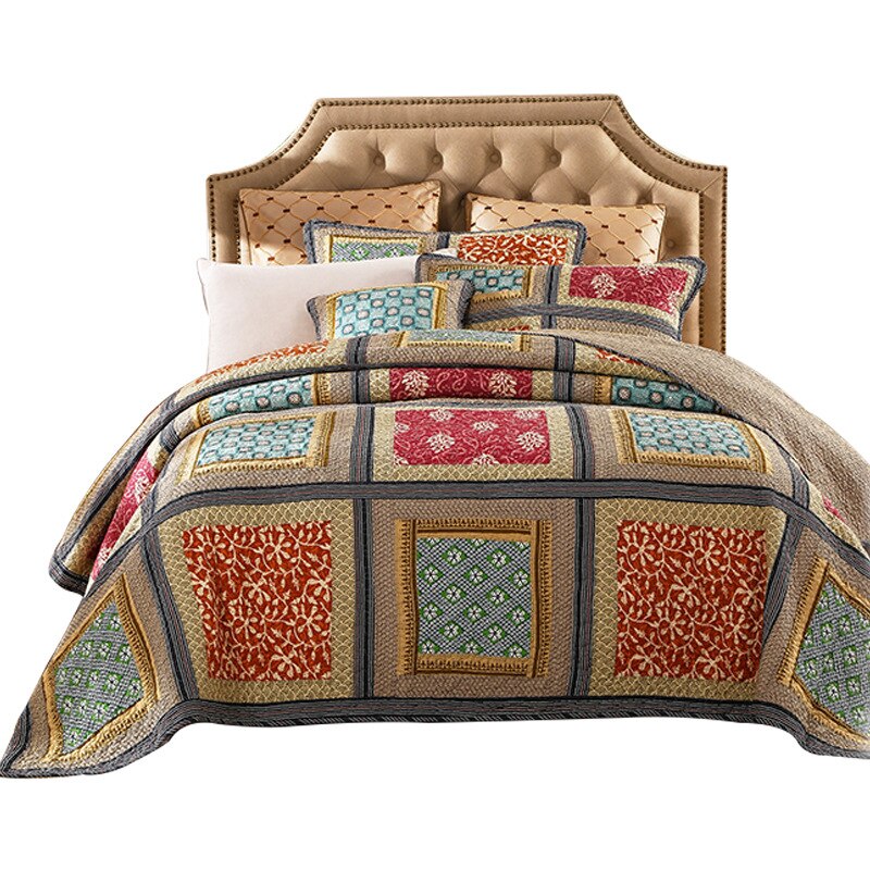 Reversible Handmade Patchwork Chic Bedspread
