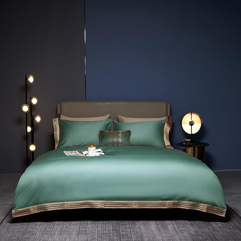 Embroidered Duvet Cover Set | 1Bedsheet |1Duvet Cover | 2Pillowcases|