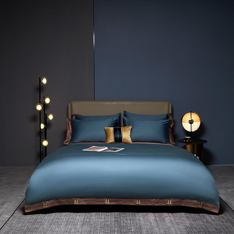 Embroidered Duvet Cover Set | 1Bedsheet |1Duvet Cover | 2Pillowcases|
