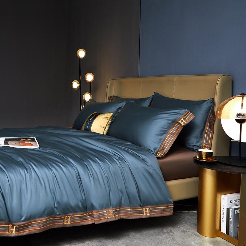 Embroidered Duvet Cover Set | 1Bedsheet |1Duvet Cover | 2Pillowcases|
