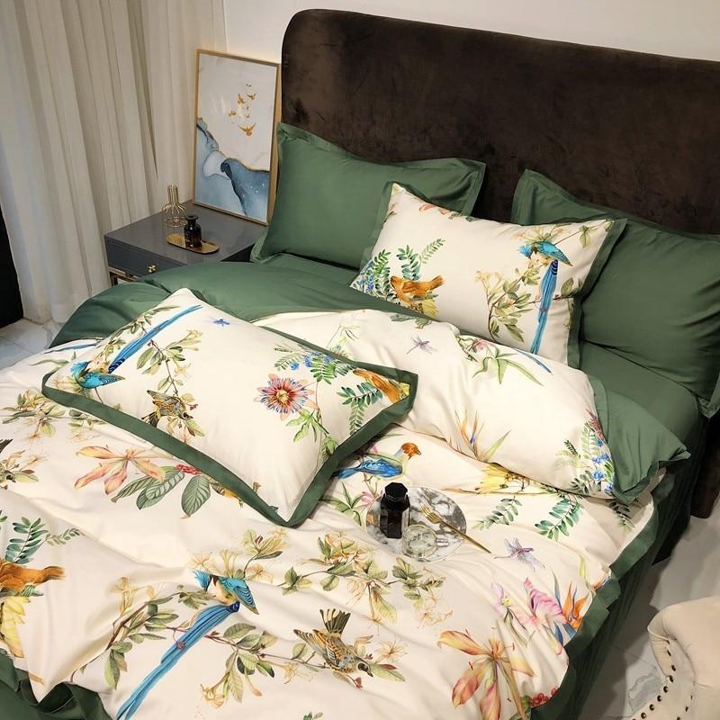 Botanical Birds Print Duvet Covers 600TC