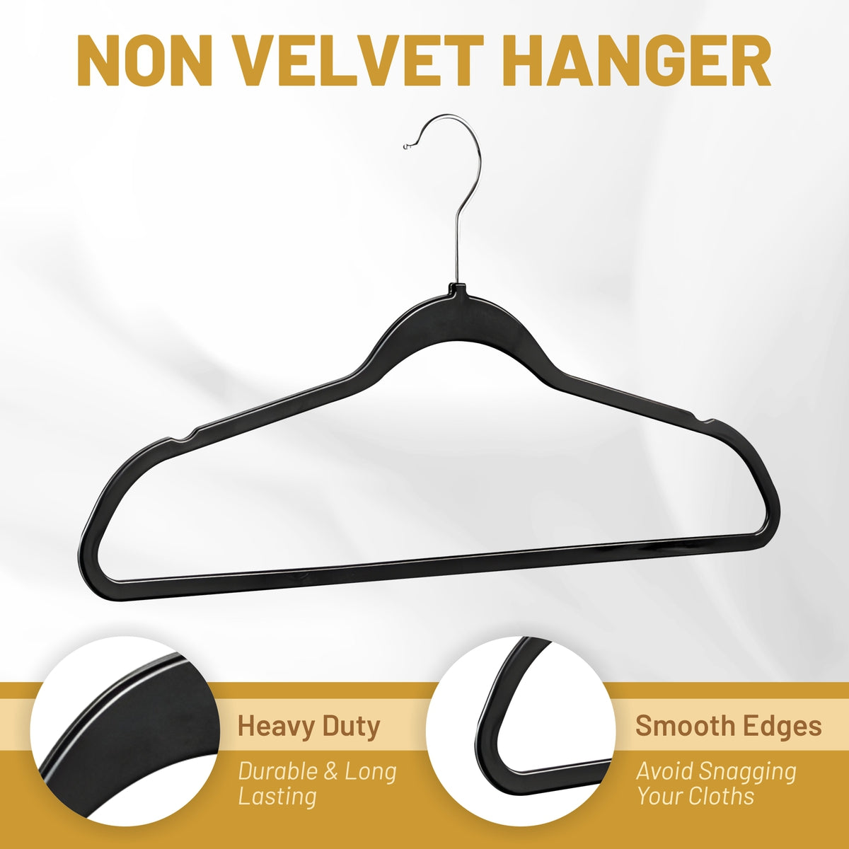 DEILSY™ Durable Non-Velvet Plastic Hangers, Slim and Space Saving (20 pack)