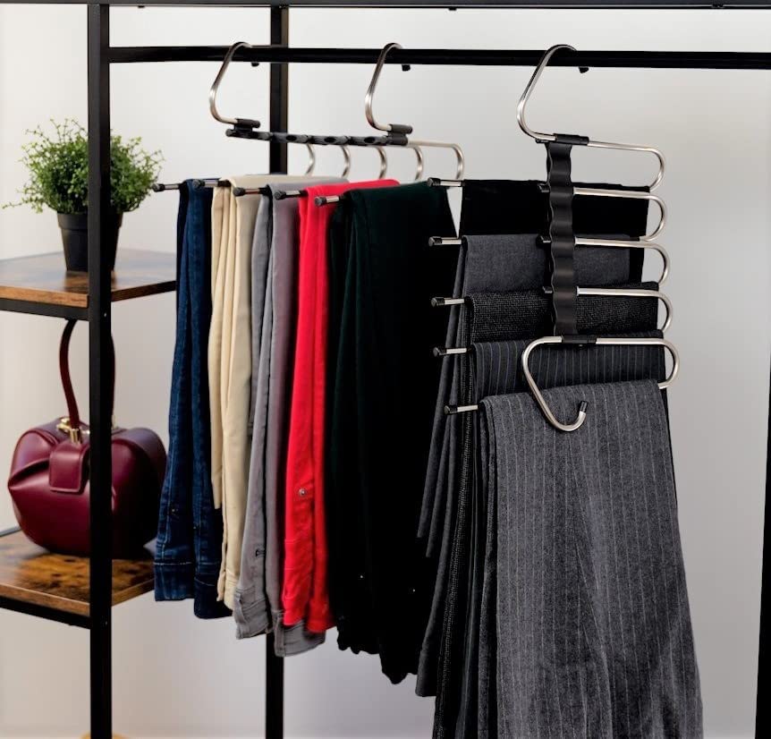 MYOYAY Pull Out Trousers Rack 22 Arms Steel Pull Out India | Ubuy