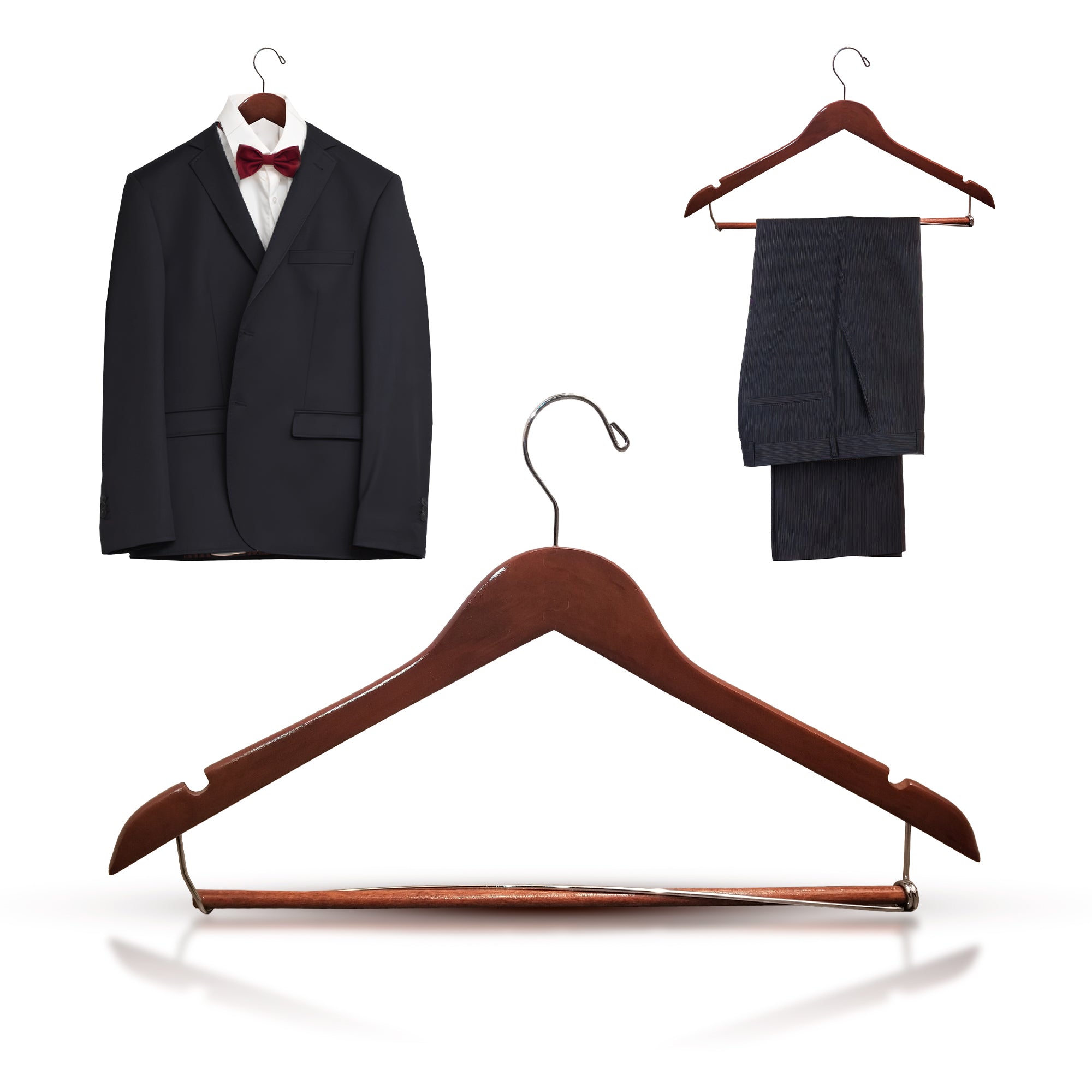 DEILSY™ Wood Suit Coat Hanger Brown 5 Pk