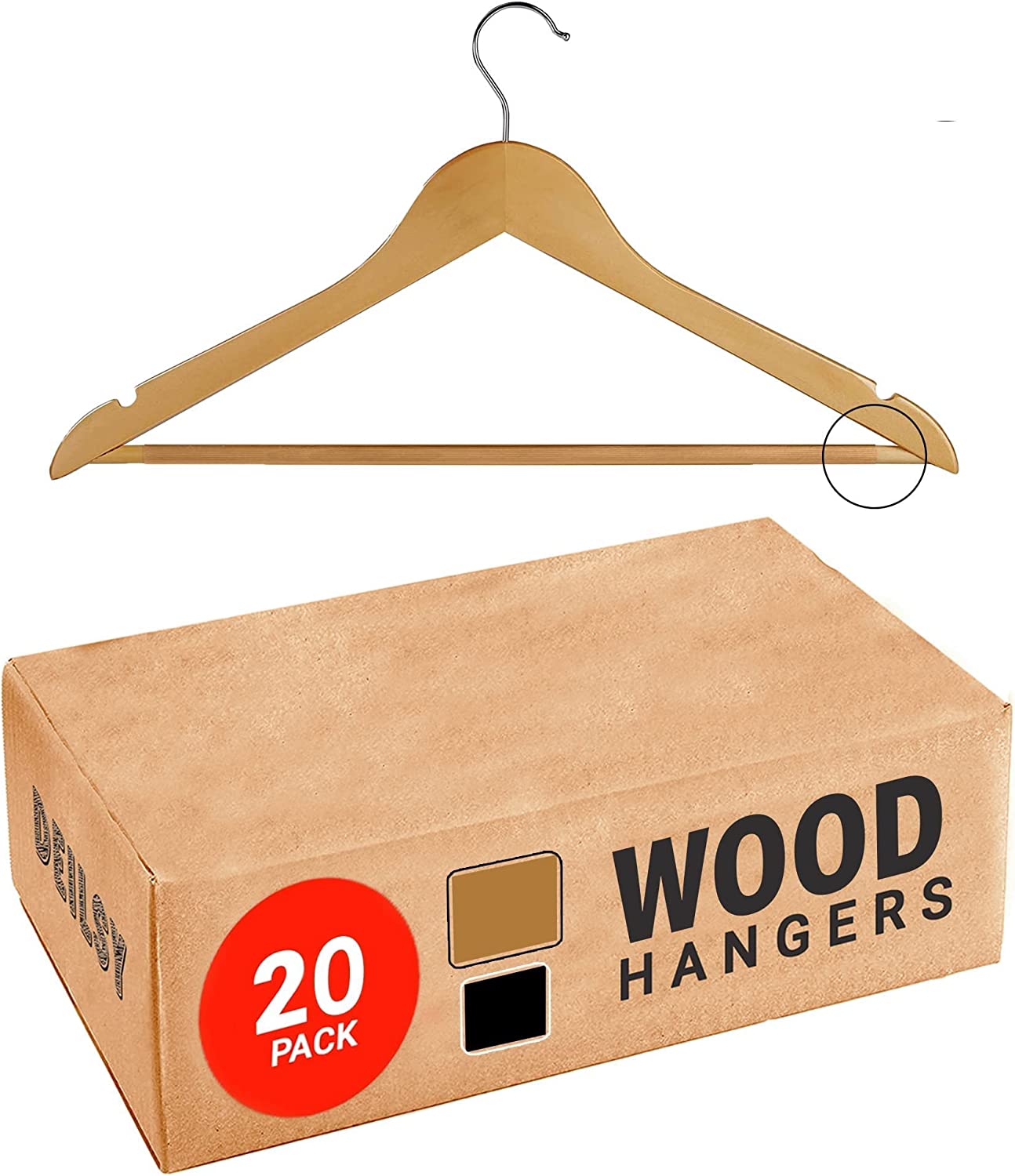 Natural Wooden Hangers Heavy Duty Suit Hangers with 360° Swivel Hook W –  Decorstylish