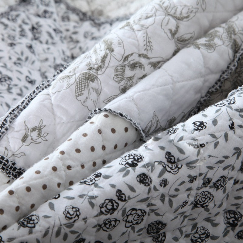 Korean Floral Quilted Bedspreads