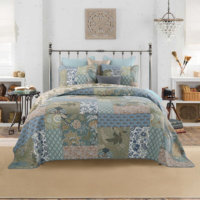 Shabby Chic Floral Patchwork Bedspread