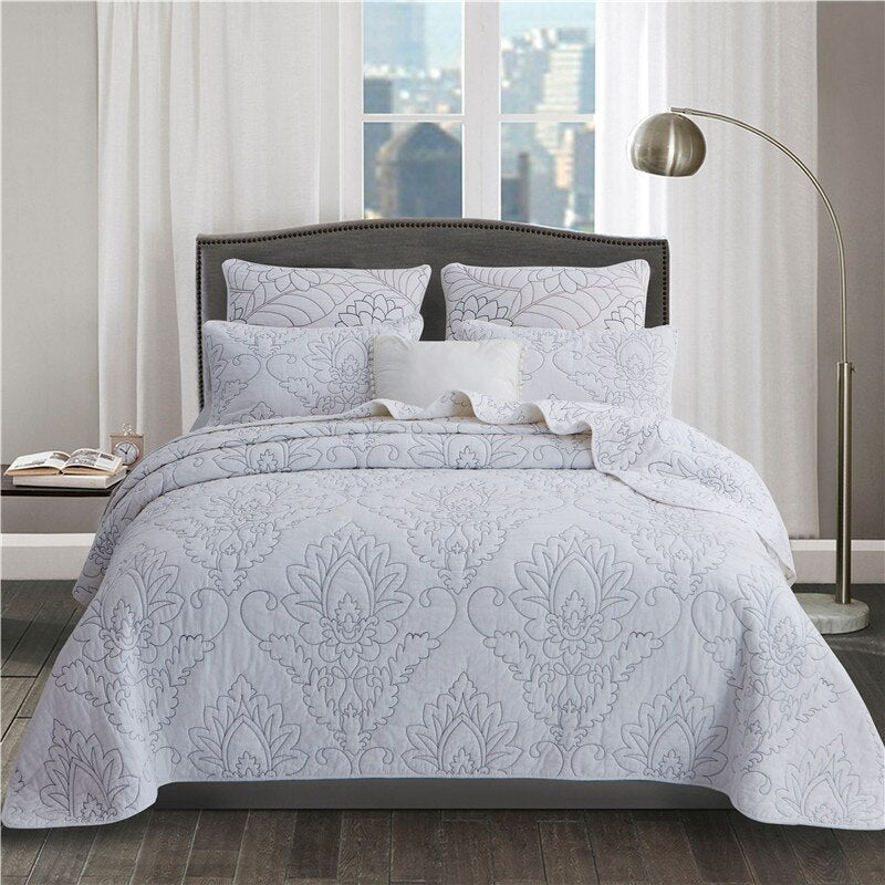 Floral Quilted Reversible Bedspread