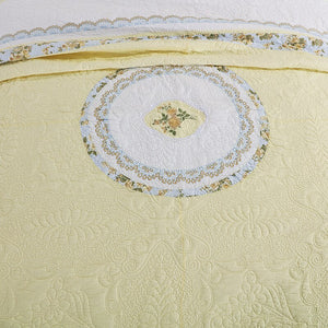 Floral Patchwork Luxury Cotton Bedspread