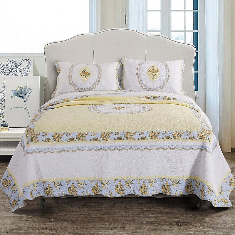 Floral Patchwork Luxury Cotton Bedspread
