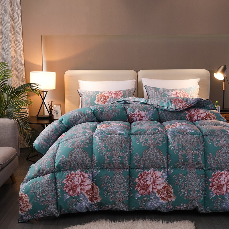 Colorful Floral Blossom Goose Down Comforter